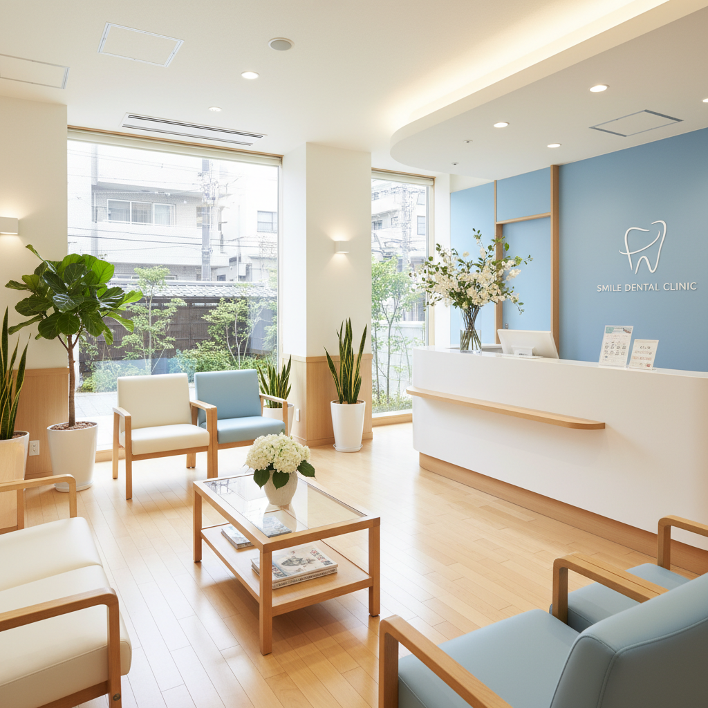 明るく清潔な受付・待合室