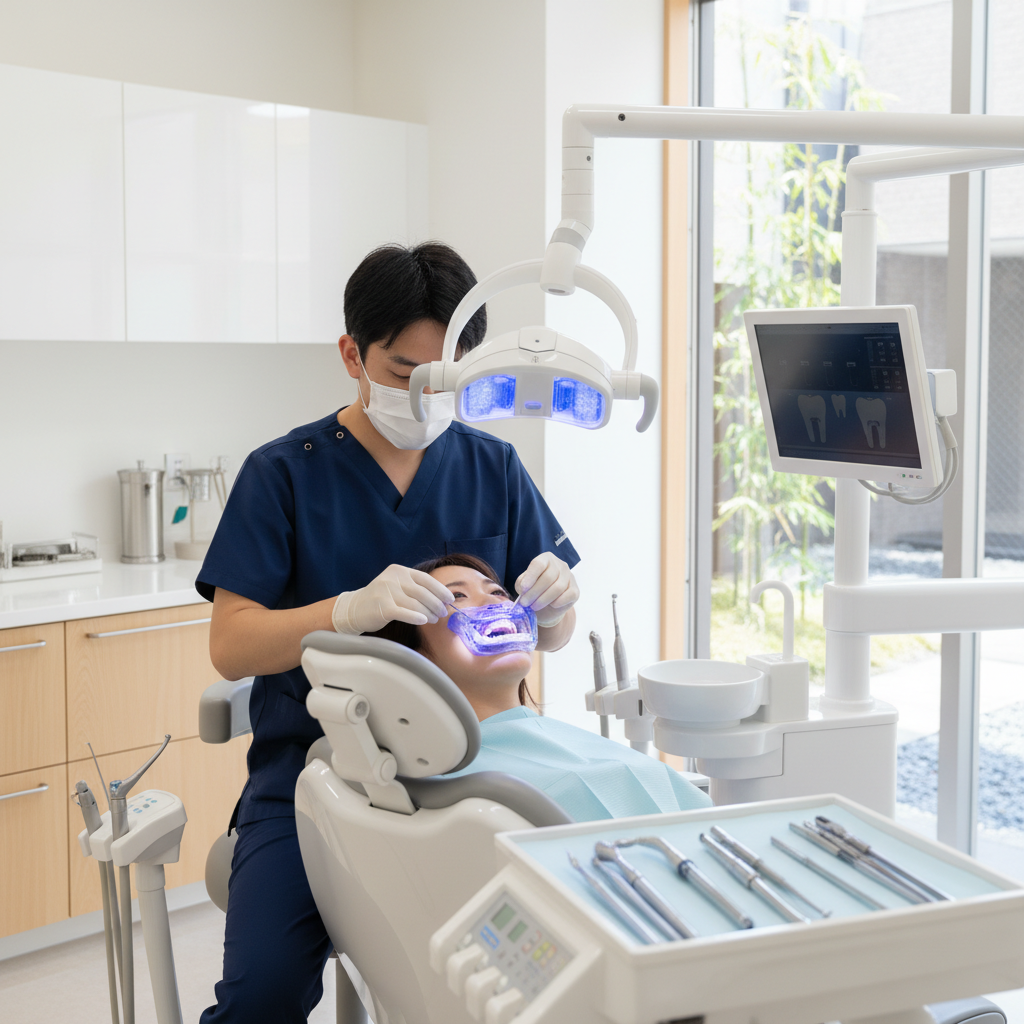 ホワイトニング施術の様子